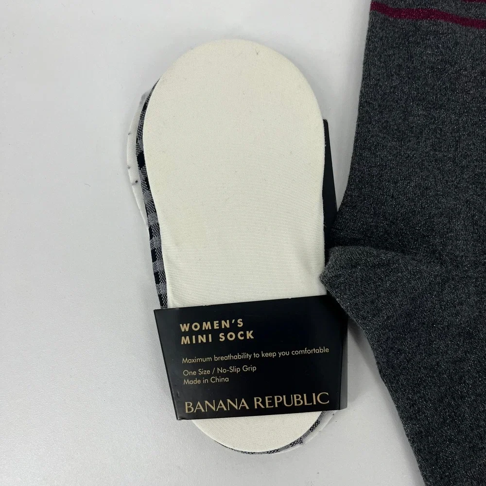 Banana Republic Womens Socks Multi Pack No Show Bootie Crew Gingham Polka Dot